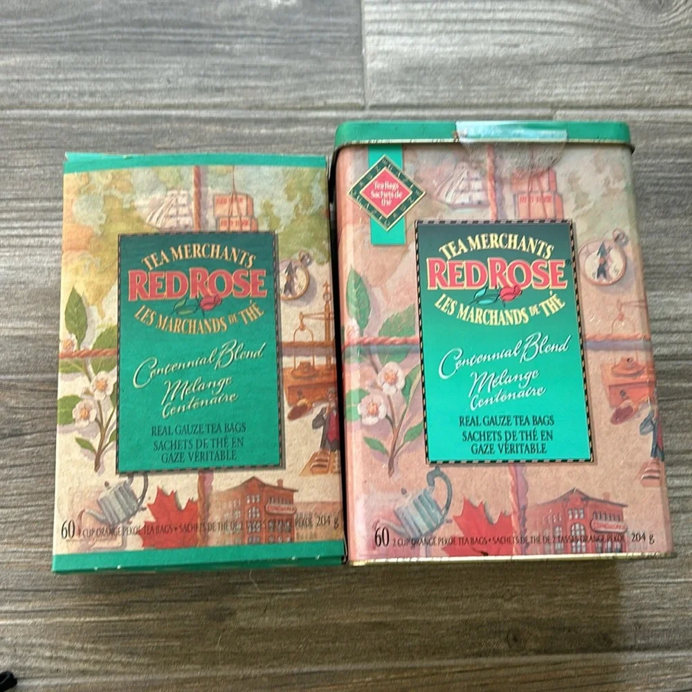 Vintage 💯 Anniversary Red Rose 🌹 tea canister and box - Picture 2 of 8